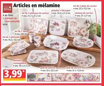 Norma Articles en mélamine offre