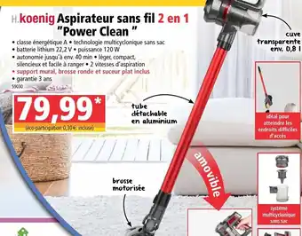 Norma Aspirateur sans fil Power Clean offre