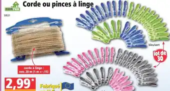Norma Corde ou pinces à linge offre