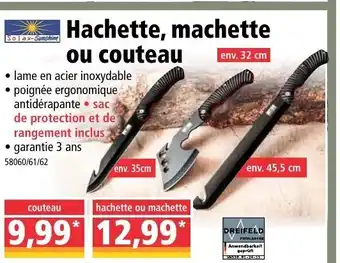 Norma Hachette, machette ou couteau offre