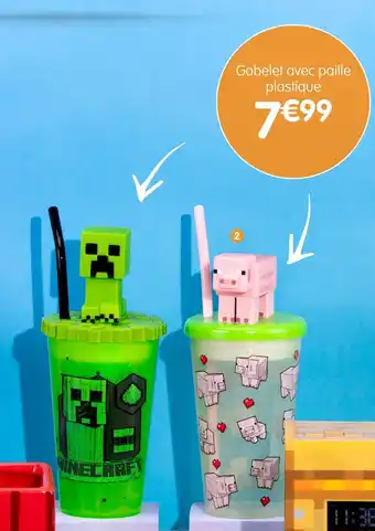 b&m Minecraft gobelet avec paille plastique offre