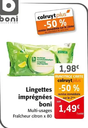 Colruyt Boni lingettes imprégnées offre