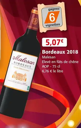 Colruyt Malesan bordeaux 2018 offre