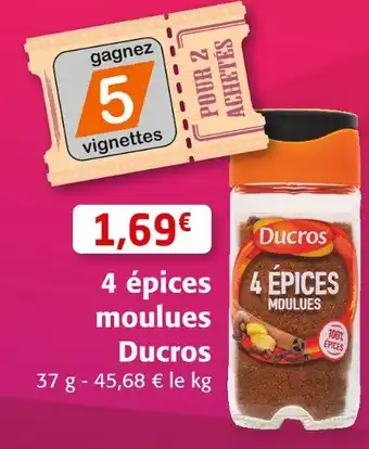 Colruyt Ducros 4 épices moulues offre