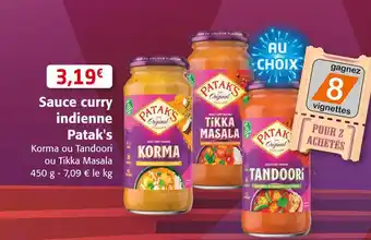 Patak's sauce curry indienne
