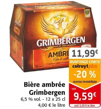 Colruyt Grimbergen bière ambrée offre