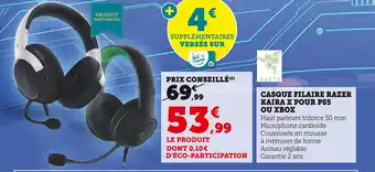 Super U Razers casque filaire kaira x pour ps5 ou xbox offre