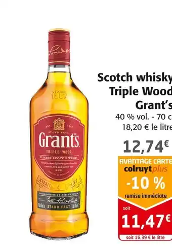 Colruyt Grant’s scotch whisky triple wood offre