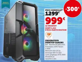 Super U Cougar ordinateur desktop gaming offre