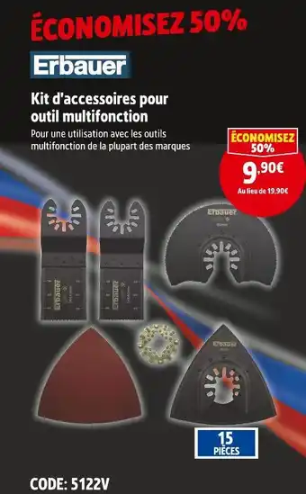 Screwfix Erbauer kit d'accessoires pour outil multifonction offre