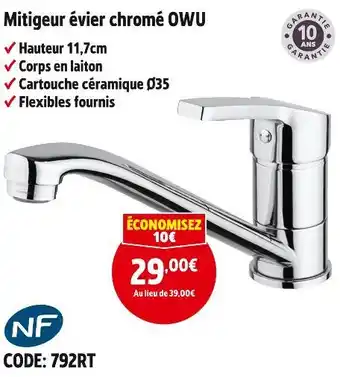 Screwfix Mitigeur évier chromé owu offre