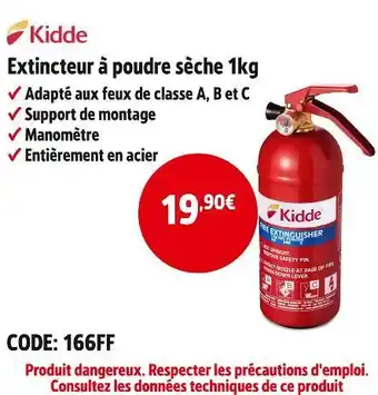 Screwfix Kidde extincteur à poudre sèche 1kg offre