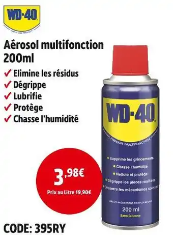 Screwfix Wd-40 aérosol multifonction 200ml offre