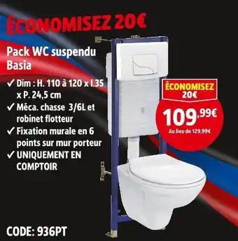 Screwfix Pack wc suspendu basia offre