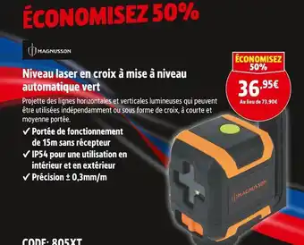 Magnusson niveau laser en croix à mise à niveau automatique vert