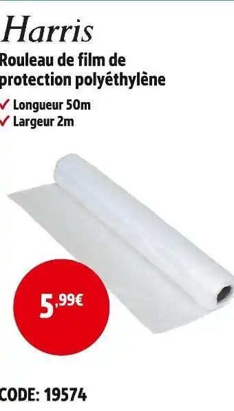 Screwfix Harris rouleau de film de protection polyéthylène offre