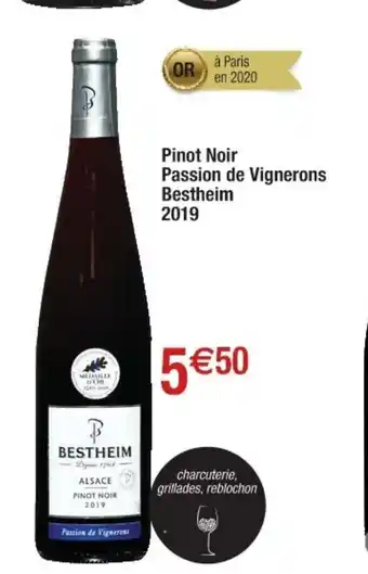 Cora x Carrefour Pinot Noir Passion De Vignerons Bastheim 2019 offre