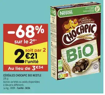 Leader Price CÉRÉALES CHOCAPIC BIO NESTLE offre