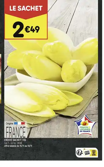 Leader Price ENDIVE SACHET 1 KG offre