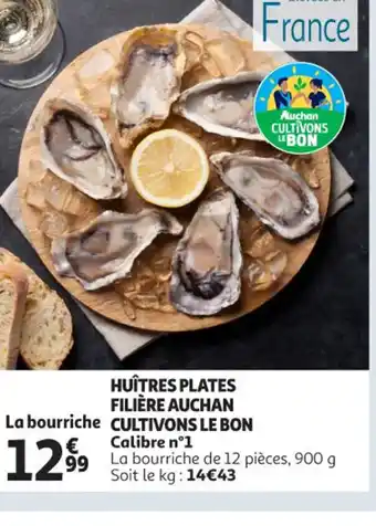 HUÎTRES PLATES FILIÈRE AUCHAN La bourriche CULTIVONS LE BON