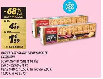 Netto BAGUET PARTY CANTAL BACON SURGELÉE ENTREMONT offre