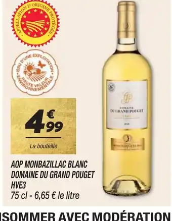 Netto AOP MONBAZILLAC BLANC DOMAINE DU GRAND POUGET HVE3 offre