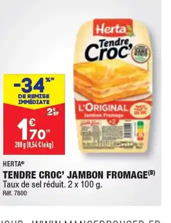 ALDI TENDRE CROC' JAMBON FROMAGE offre