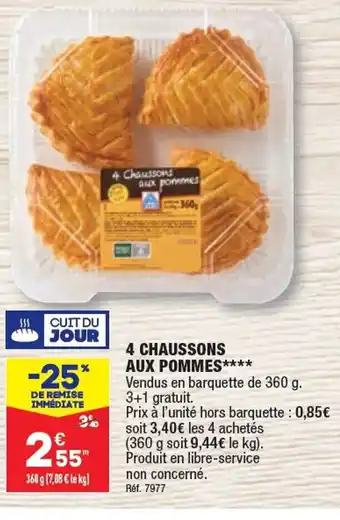 ALDI 4 CHAUSSONS AUX POMMES offre