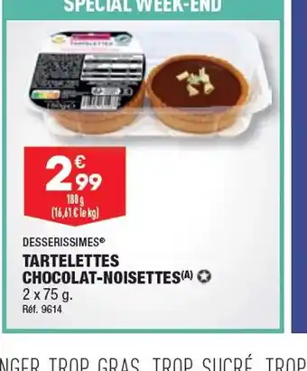 ALDI TARTELETTES CHOCOLAT-NOISETTES(A) offre