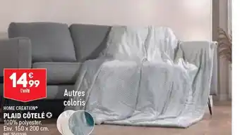 ALDI PLAID CÔTELÉ offre