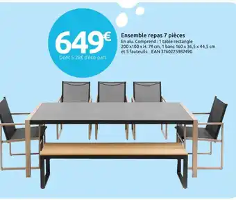 Ensemble repas 7 pièces