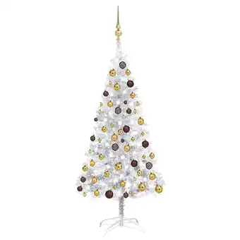 Bricomarché Vidaxl arbre de noël artificiel pré-éclairé/boules argenté 150 cm pet offre