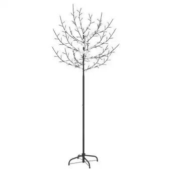 Vidaxl sapin de noël 200 led blanc chaud cerisier en fleurs 180 cm