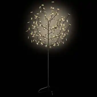 Bricomarché Vidaxl sapin de noël 120 led blanc chaud cerisier en fleurs 150 cm offre