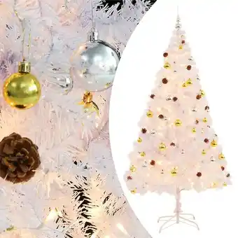 Bricomarché Vidaxl arbre de noël artificiel pré-éclairé avec boules blanc 210 cm offre