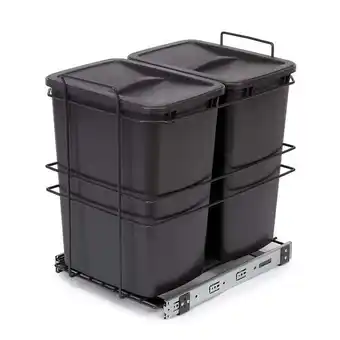 Bricorama Emuca poubelle de recyclage recycle pour cuisine, 2 x 35 l, fixation par le bas et extraction manuelle offre
