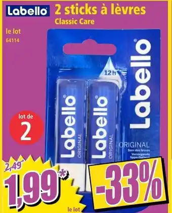 Norma 2 sticks à lévres offre