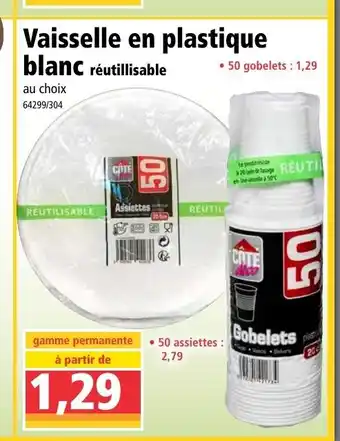 Vaisselle en plastique