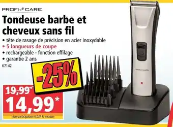 Norma Tondeuse barbe et cheveux sans fil offre