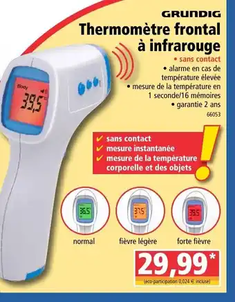 Norma Thermomètre frontal à infrarouge offre