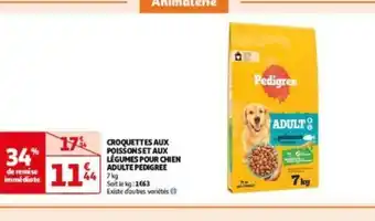 Auchan CROQUETTES AUX POISSONS ET AUX LÉGUMES POUR CHIEN ADULTE PEDIGREE 7 kg offre
