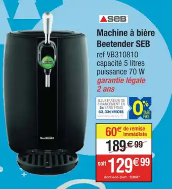 Cora x Carrefour Machine à bière Beetender SEB offre