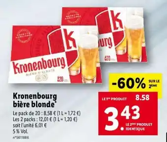Lidl Kronenbourg bière blonde offre