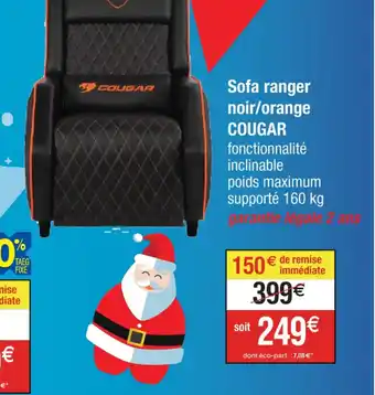 Cora x Carrefour Sofa ranger noir/orange offre