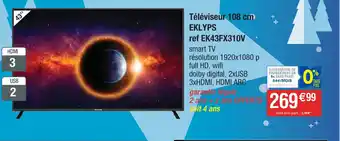 Cora x Carrefour Téléviseur 108 cm EKLYPS offre