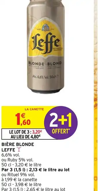 Intermarché BIÈRE BLONDE LEFFE offre