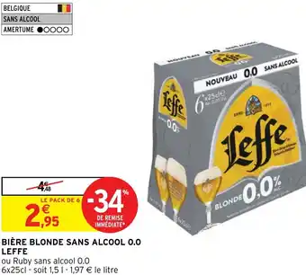 Intermarché BIÈRE BLONDE SANS ALCOOL 0.0 LEFFE offre