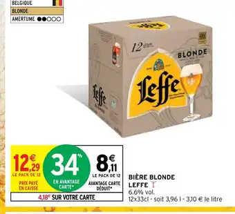 Intermarché BIÈRE BLONDE LEFFET offre