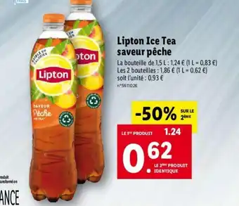 Lidl Lipton ice Tea saveur Pêche offre