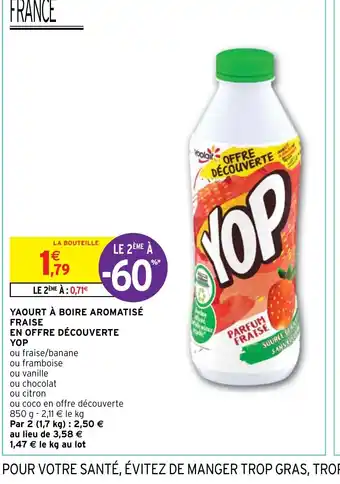 Intermarché YAOURT À BOIRE AROMATISÉ FRAISE offre